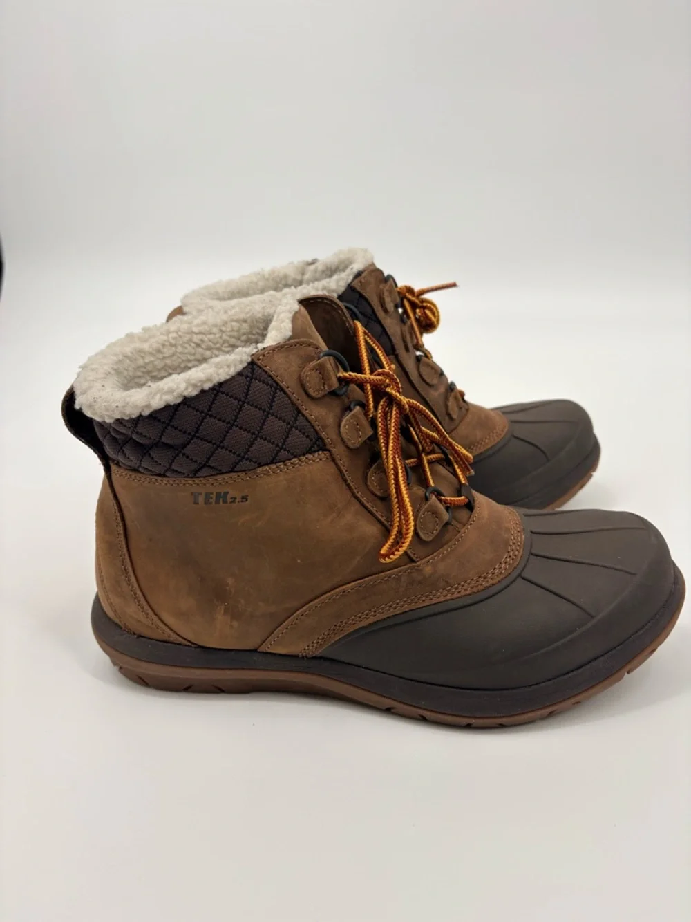 L.L.Bean Brown Duck Boots with Sherpa Lining Women's Storm Chaser Boots Lace-Up